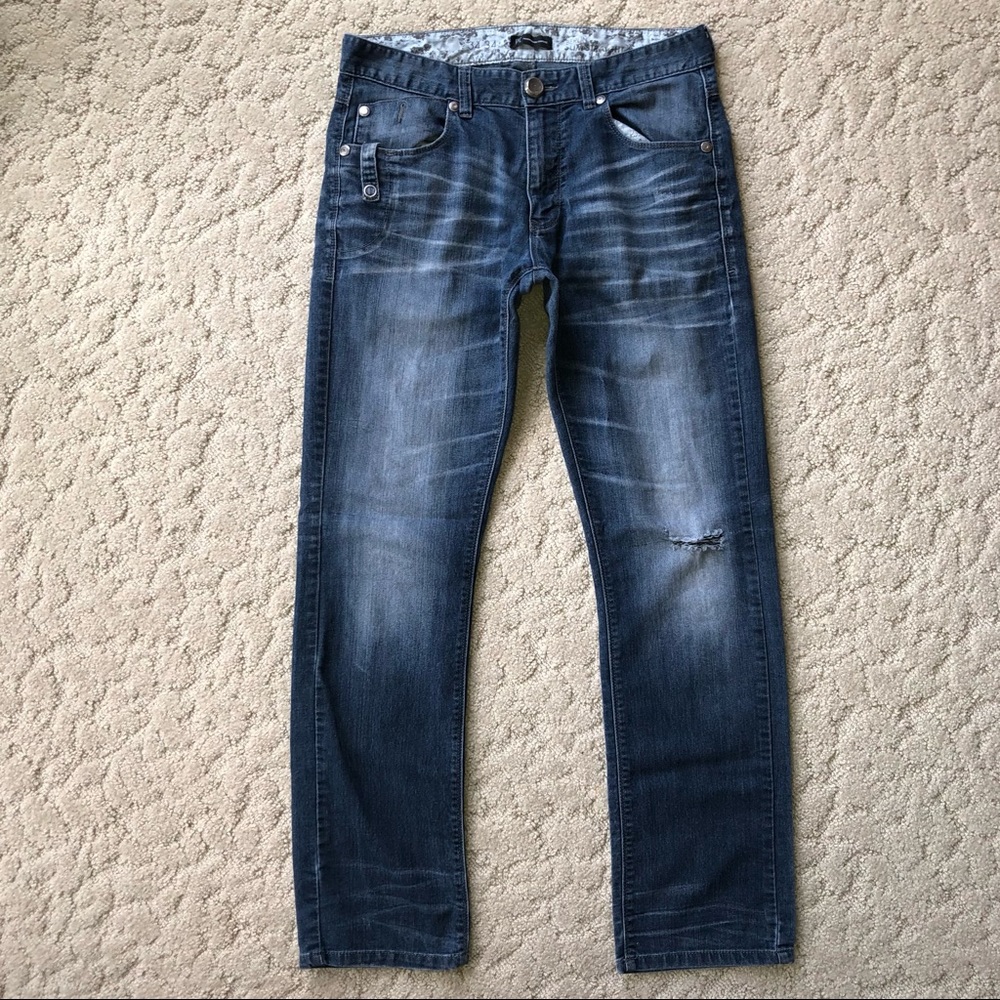 INC Berlin Slim Straight Jeans 34 x 34 Buttons Men